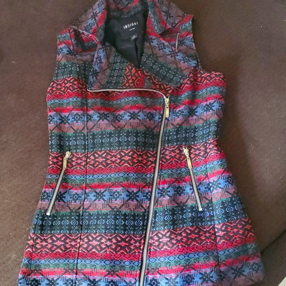 Insight Moto Vest with Aztec Print Size 6